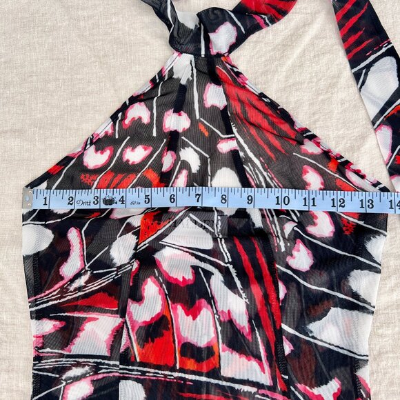 NWT Halden The Athena Luxury Stretch Mesh Butterfly Maxi Dress OS/M Goddesscore - Picture 12 of 16